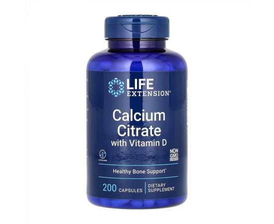 Придбати Calcium Citrate with Vitamin D - 200 caps, image , характеристики, відгуки