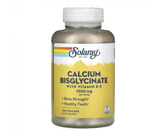 Придбати Calcium Bisglycinate with Vitamin D-3 1000mg - 120 vcaps, image , характеристики, відгуки