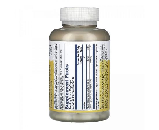 Придбати Calcium Bisglycinate with Vitamin D-3 1000mg - 120 vcaps, image , зображення 2, характеристики, відгуки