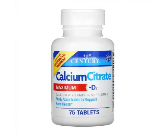 Придбати Calcium Citrate + D3 - 75 tabs, image , характеристики, відгуки