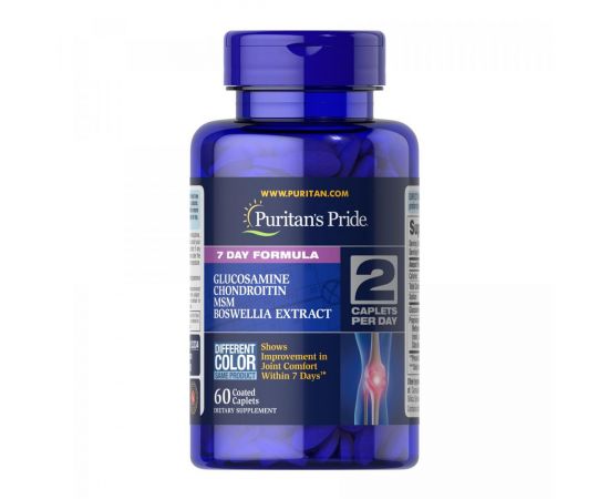 Придбати 7 Day Formula Joint Soother® Glucosamine Chondroitin MSM & Boswellia - 60 caps, image , характеристики, відгуки