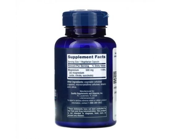 Придбати Magnesium Caps 500 mg - 100 vcaps, image , зображення 2, характеристики, відгуки