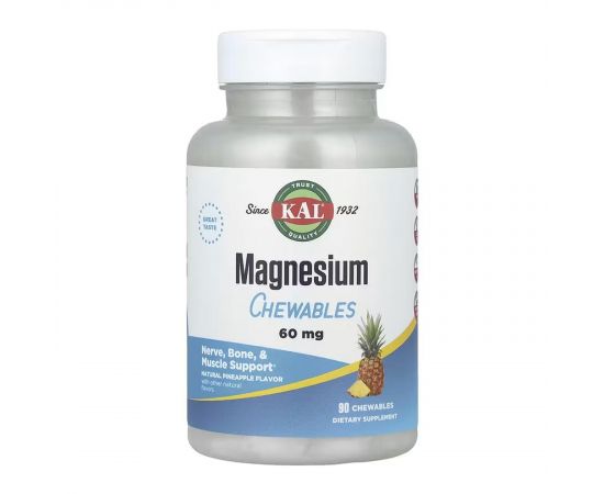 Придбати Magnesium Chewables 60mg - 90 chewables, image , характеристики, відгуки