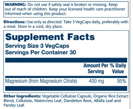 Придбати Magnesium Citrate 400mg - 90 vcaps, image , зображення 2, характеристики, відгуки