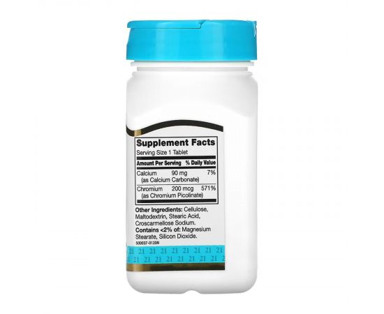 Купить Chromium Picolinate 200 mcg - 100 tabs, фото , изображение 2, характеристики, отзывы