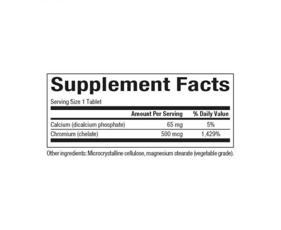 Придбати Chromium GTF Chelate 500mcg - 90 tabs, image , зображення 2, характеристики, відгуки