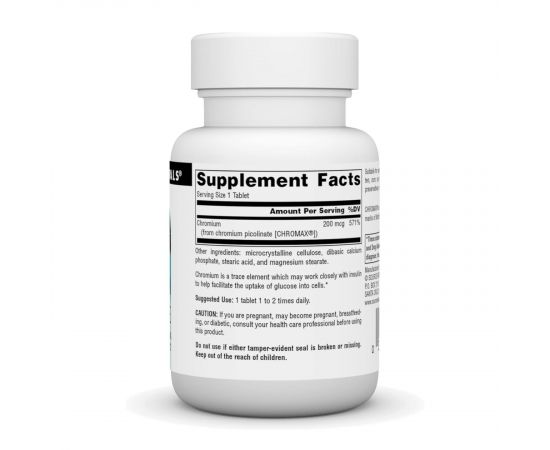 Придбати Chromium Picolinate 200 mcg Yeast Free - 60 tabs, image , зображення 2, характеристики, відгуки