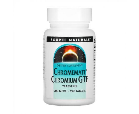 Придбати ChromeMate® Chromium GTF 200 mcg, Yeast Free - 240 tabs, image , характеристики, відгуки