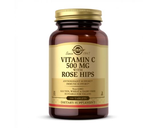 Придбати Vitamin C 500mg with Rose Hips - 100 tabs, image , характеристики, відгуки