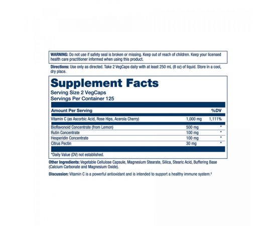 Придбати Super Bio Vitamin C 1000mg - 250 vcaps, image , зображення 2, характеристики, відгуки