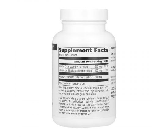 Придбати Ascorbyl Palmitate 500mg - 90 tabs, image , зображення 2, характеристики, відгуки