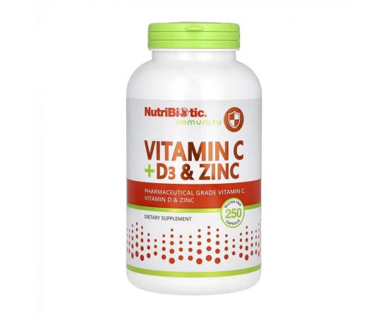 Придбати Vitamin C + D3 & Zinc - 250 caps, image , характеристики, відгуки