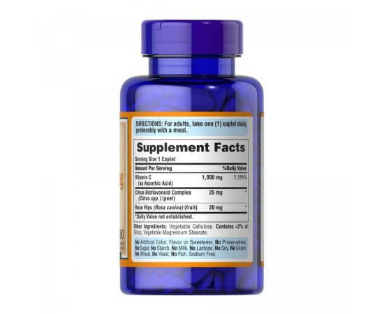 Придбати Vitamin C-1000 mg with Bioflavonoids & Rose Hips - 100 caps, image , зображення 2, характеристики, відгуки