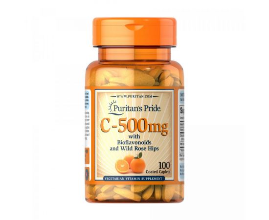 Придбати Vitamin C-500 mg with Rose Hips Time Release - 100 caps, image , характеристики, відгуки