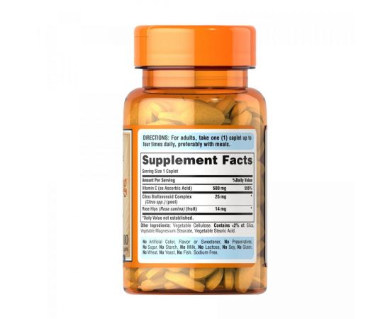 Придбати Vitamin C-500 mg with Rose Hips Time Release - 100 caps, image , зображення 2, характеристики, відгуки