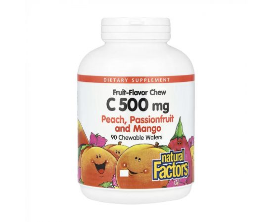 Придбати Vitamin C 500 mg - 90 Chewable Wafers Peach Passion Fruit and Mango, image , характеристики, відгуки