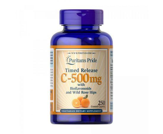 Придбати Vitamin C-500 mg with Rose Hips Time Release - 250 caps, image , характеристики, відгуки
