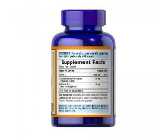 Придбати Vitamin C-500 mg with Rose Hips Time Release - 250 caps, image , зображення 2, характеристики, відгуки