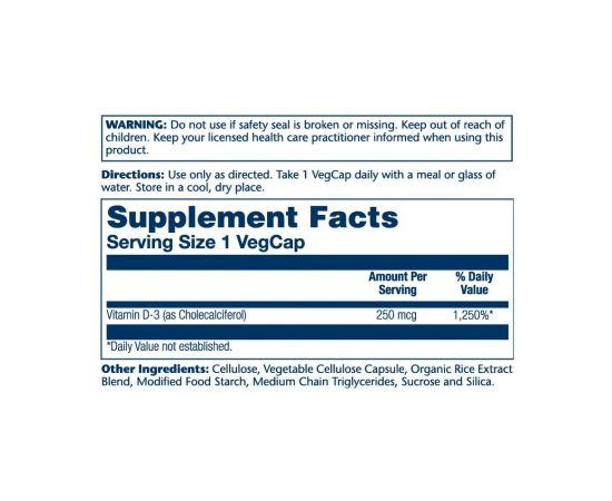 Купить Super Strength Vitamin D-3 250mcg - 60 vcaps, фото , изображение 2, характеристики, отзывы