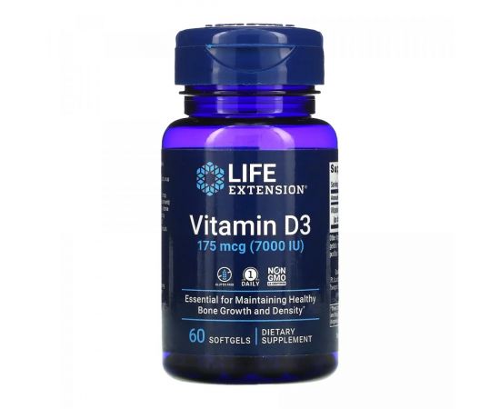 Придбати Vitamin D3 175 mcg (7000 IU) - 60 softgels, image , характеристики, відгуки