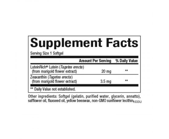 Придбати Lutein 20mg - 60 softgels, image , зображення 2, характеристики, відгуки