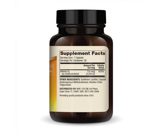 Придбати Liposomal Vitamin D3 5000 IU - 30 caps, image , зображення 2, характеристики, відгуки