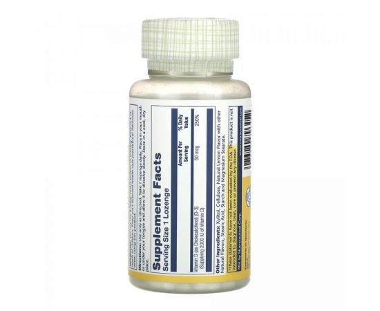 Придбати Vitamin D-3 50mcg - 60 lozenges, image , зображення 2, характеристики, відгуки