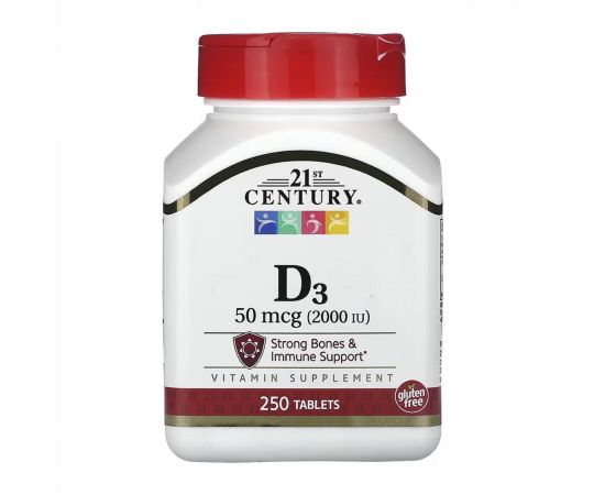 Купить D3 50 mcg (2000 IU) - 250 tabs, фото , характеристики, отзывы