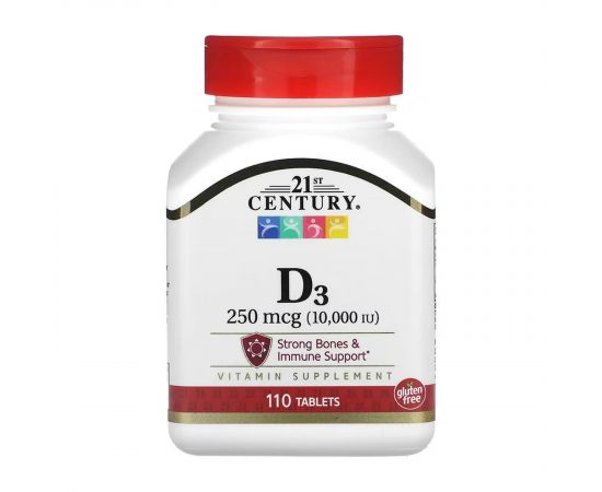Придбати D3 250 mcg (10,000 IU) - 110 tabs, image , характеристики, відгуки