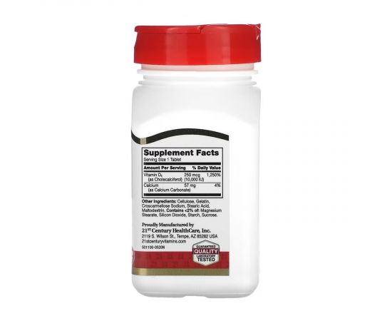 Придбати D3 250 mcg (10,000 IU) - 110 tabs, image , зображення 2, характеристики, відгуки