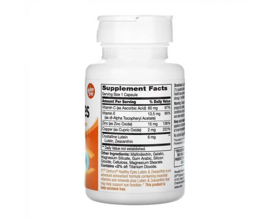 Придбати Healthy Eyes Lutein & Zeaxanthin - 60 caps, image , зображення 2, характеристики, відгуки