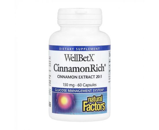 Придбати WellBetX CinnamonRich 150mg - 60 caps, image , характеристики, відгуки