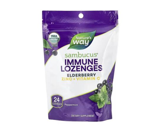 Придбати Sambucus Organic Lozenges Mint - 24 cnt, image , характеристики, відгуки