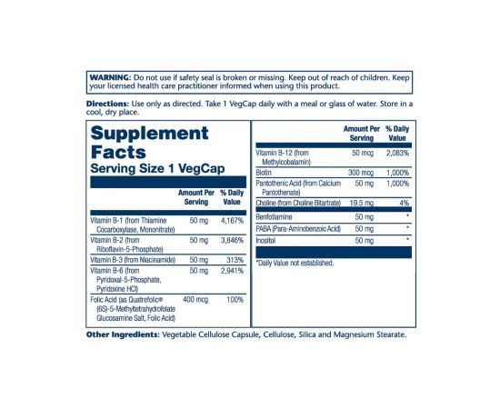 Придбати Methyl B-Complex 50mg - 60 vcaps, image , зображення 2, характеристики, відгуки
