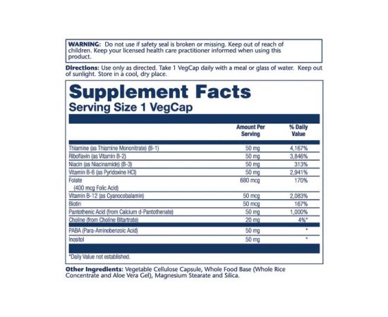 Придбати Vitamin B-Complex 50mg - 50 vcaps, image , зображення 2, характеристики, відгуки