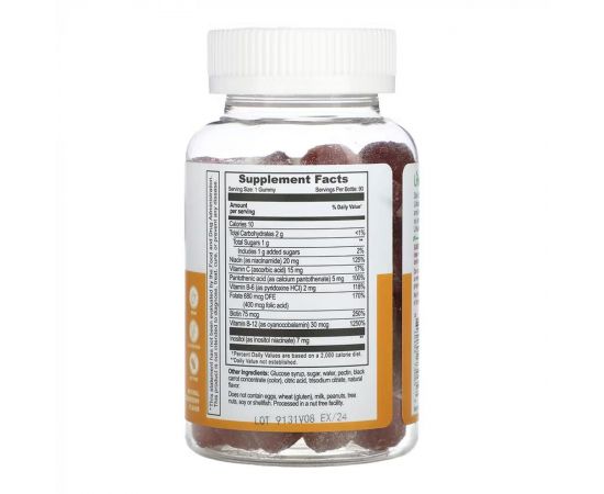 Придбати B Complex + Vitamin C Adult - 60 gummies, image , зображення 2, характеристики, відгуки