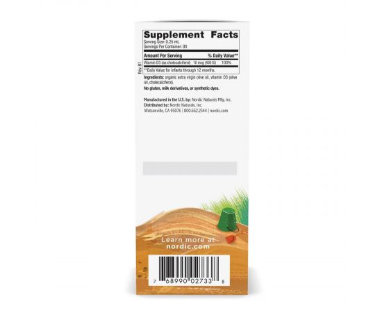 Придбати Baby's Vitamin D3 Liquid - 22.5 ml, image , зображення 3, характеристики, відгуки