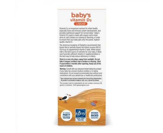 Придбати Baby's Vitamin D3 Liquid - 22.5 ml, image , зображення 4, характеристики, відгуки