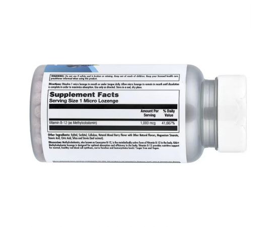 Придбати B12 Methylcobalamin 1000mcg - 60 lozenges Berry, image , зображення 2, характеристики, відгуки