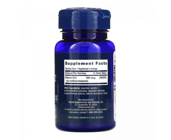 Придбати B12 500 mcg - 100 lozenges, image , зображення 2, характеристики, відгуки