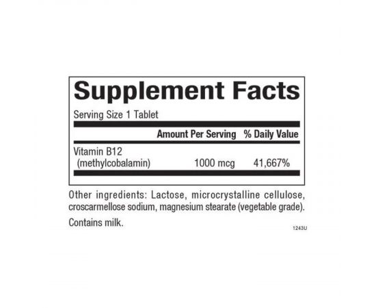 Придбати B12 Methylcobalamin 1000 mcg - 90 tabs, image , зображення 2, характеристики, відгуки