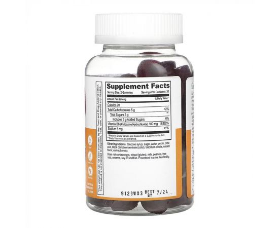 Купить Vitamin B6 Adult - 60 gummies, фото , изображение 2, характеристики, отзывы