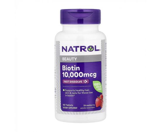 Придбати Biotin 10,000mcg - 60 tabs, image , характеристики, відгуки