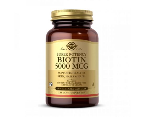 Придбати Biotin 5000 mcg - 50 vcaps, image , характеристики, відгуки
