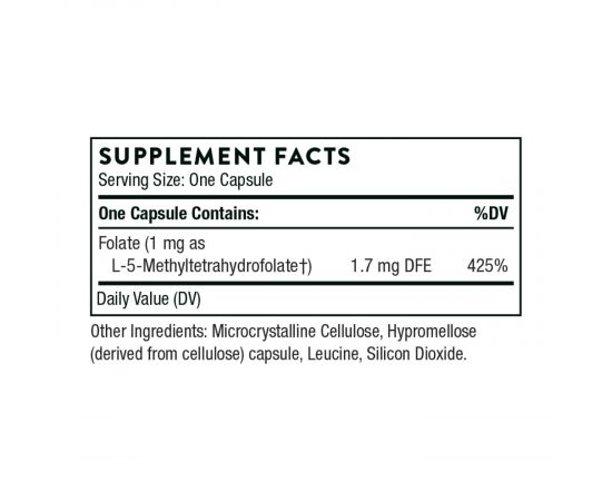 Придбати 5-MTHF 1 mg - 60 caps, image , зображення 2, характеристики, відгуки