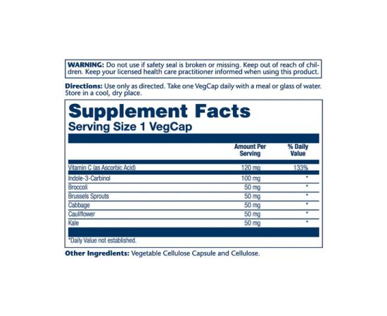 Придбати Indole 3 Carbinol 100mg - 30 vcaps, image , зображення 2, характеристики, відгуки