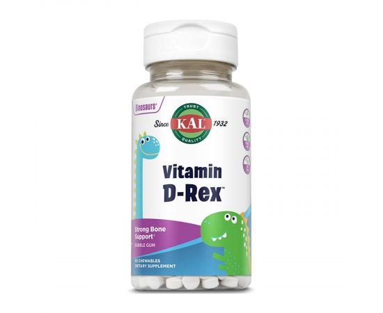 Придбати Vitamin D-Rex 10mcg - 90 сhewable Bubble Gum, image , характеристики, відгуки