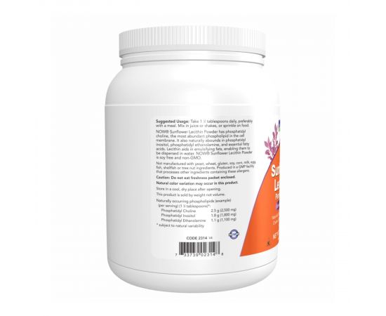 Придбати Sunflower Lecithin Pure Powder 1lb - 454g, image , зображення 3, характеристики, відгуки