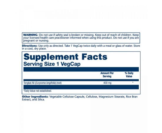 Придбати Tongkat Ali 400mg - 60 vcaps, image , зображення 2, характеристики, відгуки