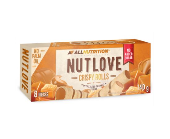 Купить NutLove Crispy Rolls - 140g With Salted Caramel Filling, фото , характеристики, отзывы